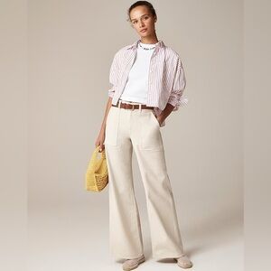 J.Crew Camp-Pocket Wide-Leg Pant Natural 29 CI936